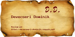 Devecseri Dominik névjegykártya